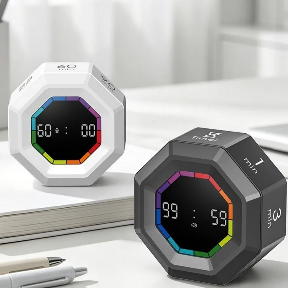 Multifunctional Magnetic Gravity Sensor Timer LED Display Smart Flip Timer Clock Usb Charging Visual Cube Timer Time Countdown
