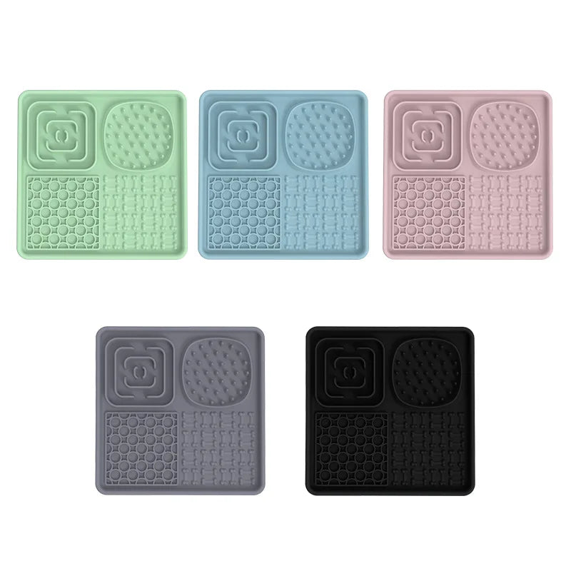 New Silicone Pet Lick Mat Dog Slow Feeder Mat with Suction Cup Anti-choking Calming Feeding Pad for Dogs Cats Pet Tableware