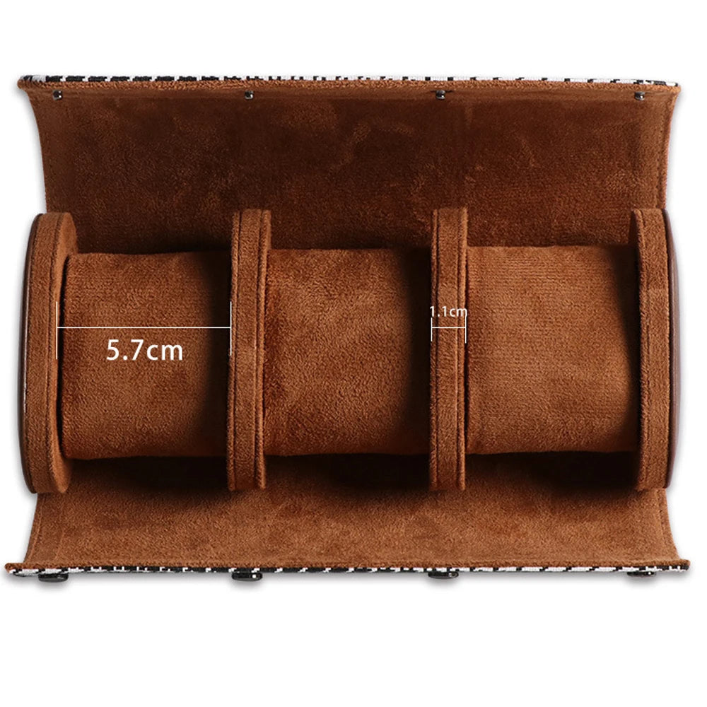 Portable Watch Roll Travel Organizer 1/2/3 Slot Watch Storage Case with Removable Pillows & Solid Dividers Secure Holder