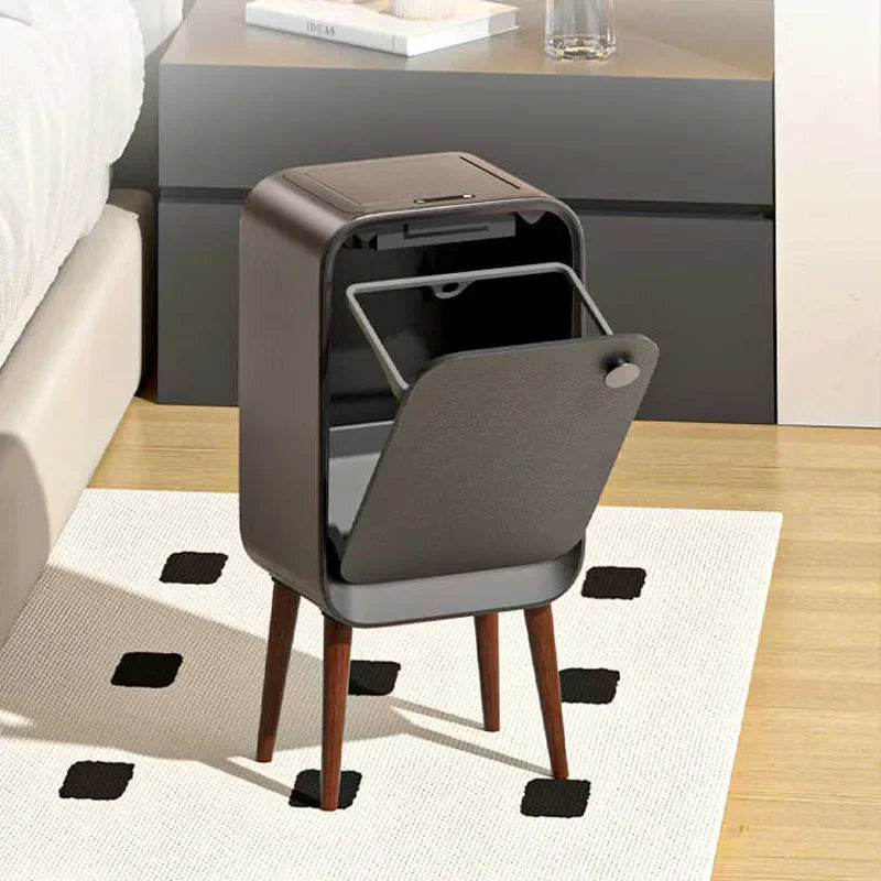 20L High Feet Smart Sensor Trash Can with Lid Two-way Light Luxury Trash Bin Home Large Kitchen Wastebask Bathroom Paper Basket