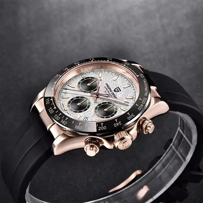 Original New PAGANI DESIGN 40MM Japan Movt Classic Retro Style Quartz Wristwatches Sapphire 100M Waterproof Chronograph Watch for Men Gift Watches