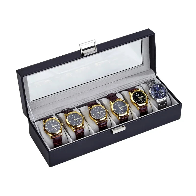 6‑Slot Watch Storage Box, Wristwatch Case for Mechanical Watches, High‑End Men's Watch Collection and Display Box
