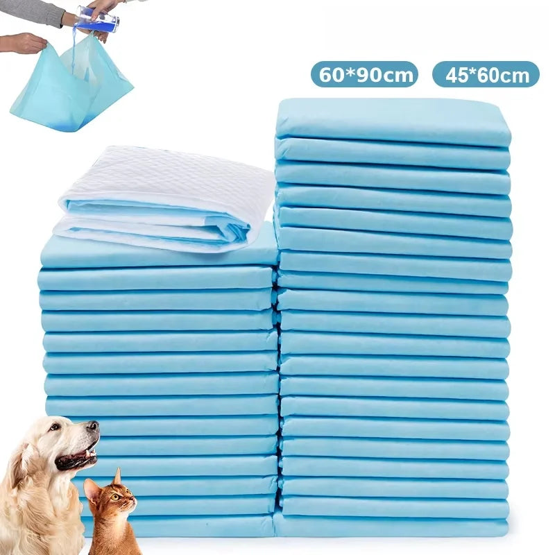 100pc Pet Diapers 45*60cm/60*90cm Cats Dog Diapers Super Absorbent Pet Diaper Dog Pee Pad Quick Dry Disposable Urine Nappy Mat