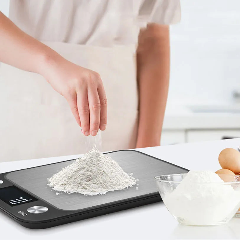 Kitchen Scale 15Kg/1g Baking Weighing Food Coffee Balance Smart Electronic Digital Scales Stainless Steel Design for Cooking