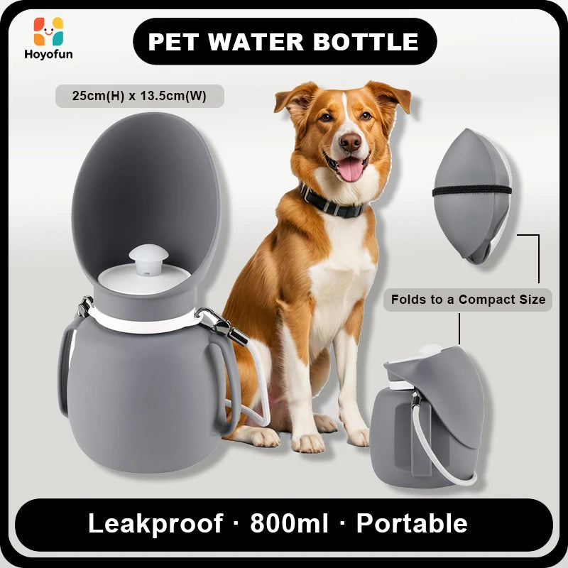 Portable Pet Water Bottle 800ml Leakproof Dog Travel Drink Dispenser Outdoor Walking Supplies Dogs Accessories для собак