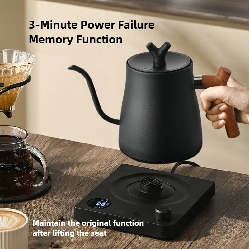 Gooseneck Electric Kettle 1L: Smart Temp Control for Pour-Over Coffee, Fast Boil Stainless Steel