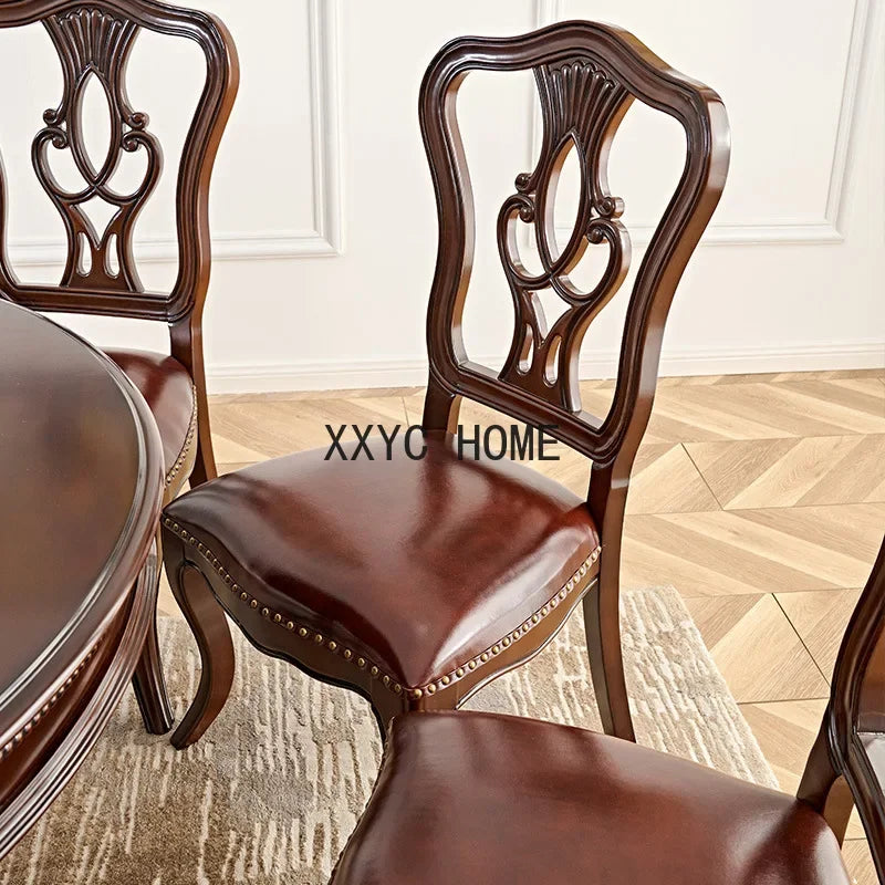 Wood Dining Table and Chair Nordic Solid Wood Small Apartment Round