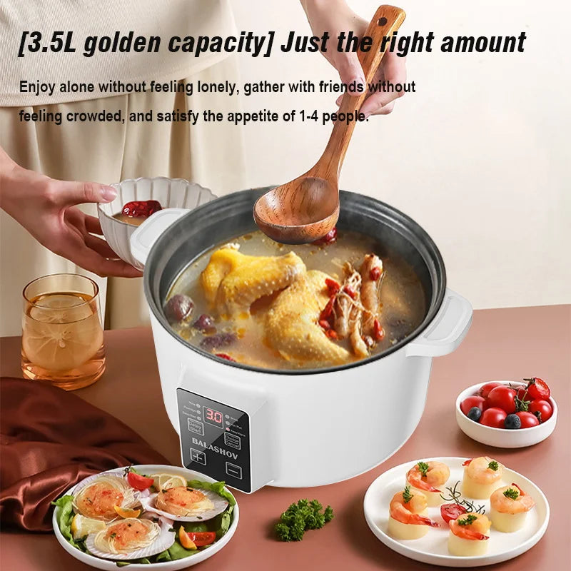 220V Electric Cooker Non-stick Cooking 3.5L Hot Pot Multifunction Electric Cooker Smart Rice Pot For Home Electric Hot Pot