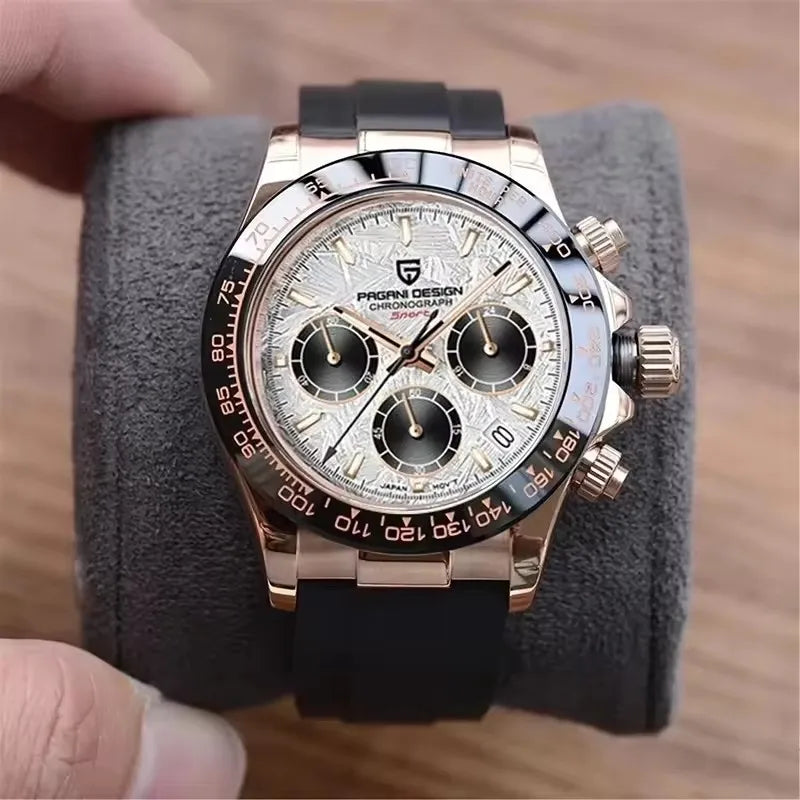 Original New PAGANI DESIGN 40MM Japan Movt Classic Retro Style Quartz Wristwatches Sapphire 100M Waterproof Chronograph Watch for Men Gift Watches