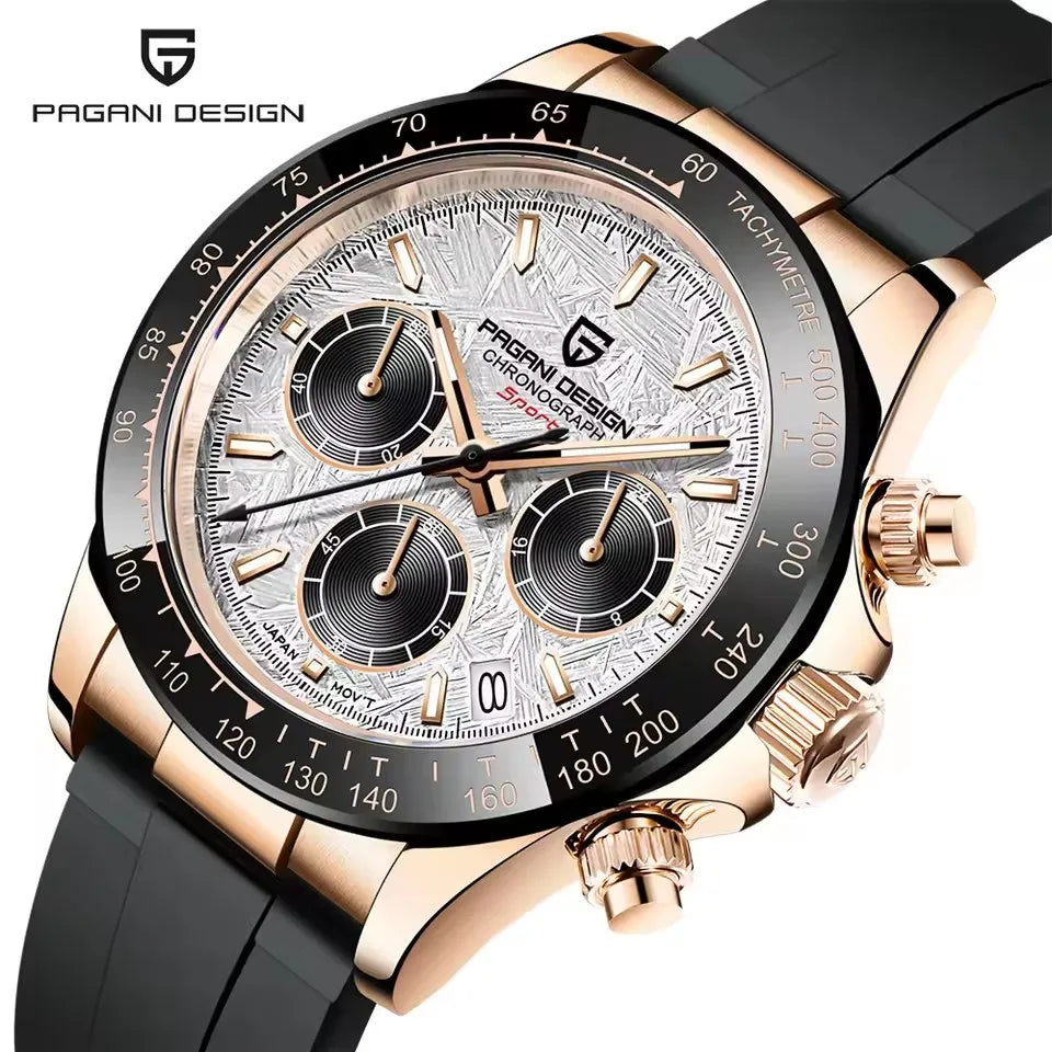 Original New PAGANI DESIGN 40MM Japan Movt Classic Retro Style Quartz Wristwatches Sapphire 100M Waterproof Chronograph Watch for Men Gift Watches