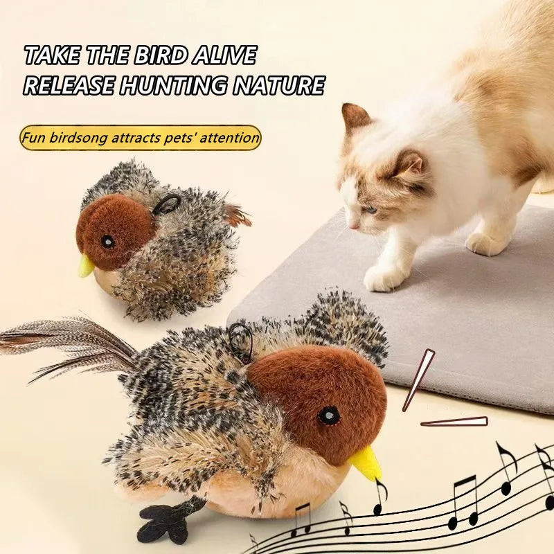 Electric Sparrow Interactive Cat Toys with Remote Control Rechargeable Flappy Bird Tease Cat Artifact Pet Companion Training Toy