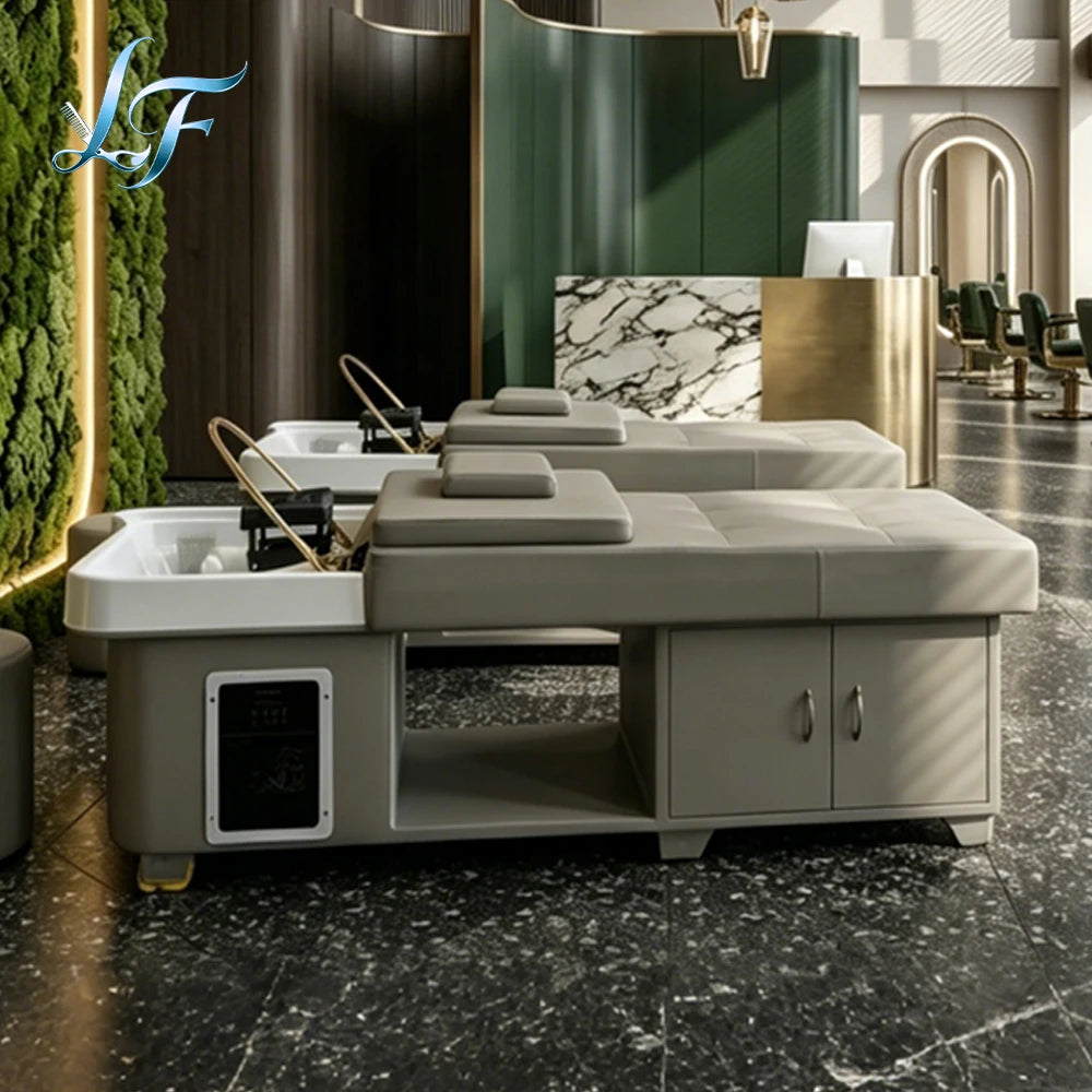 Thai Shampoo Bed Steam Water Circulation Ambient Light Storage Cabinet Head Spa Salon