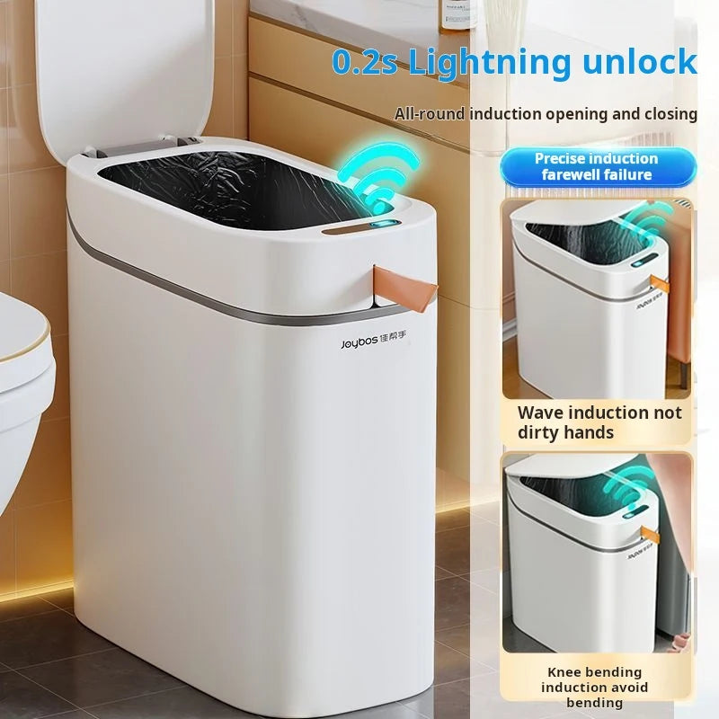 JOYBOS Smart Sensor Trash Can With Auto Adsorption Bag Rechargeable Garbage Trash Can For Home Toilet Living Room Household