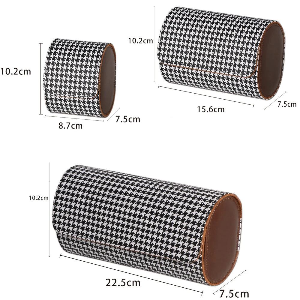 Portable Watch Roll Travel Organizer 1/2/3 Slot Watch Storage Case with Removable Pillows & Solid Dividers Secure Holder