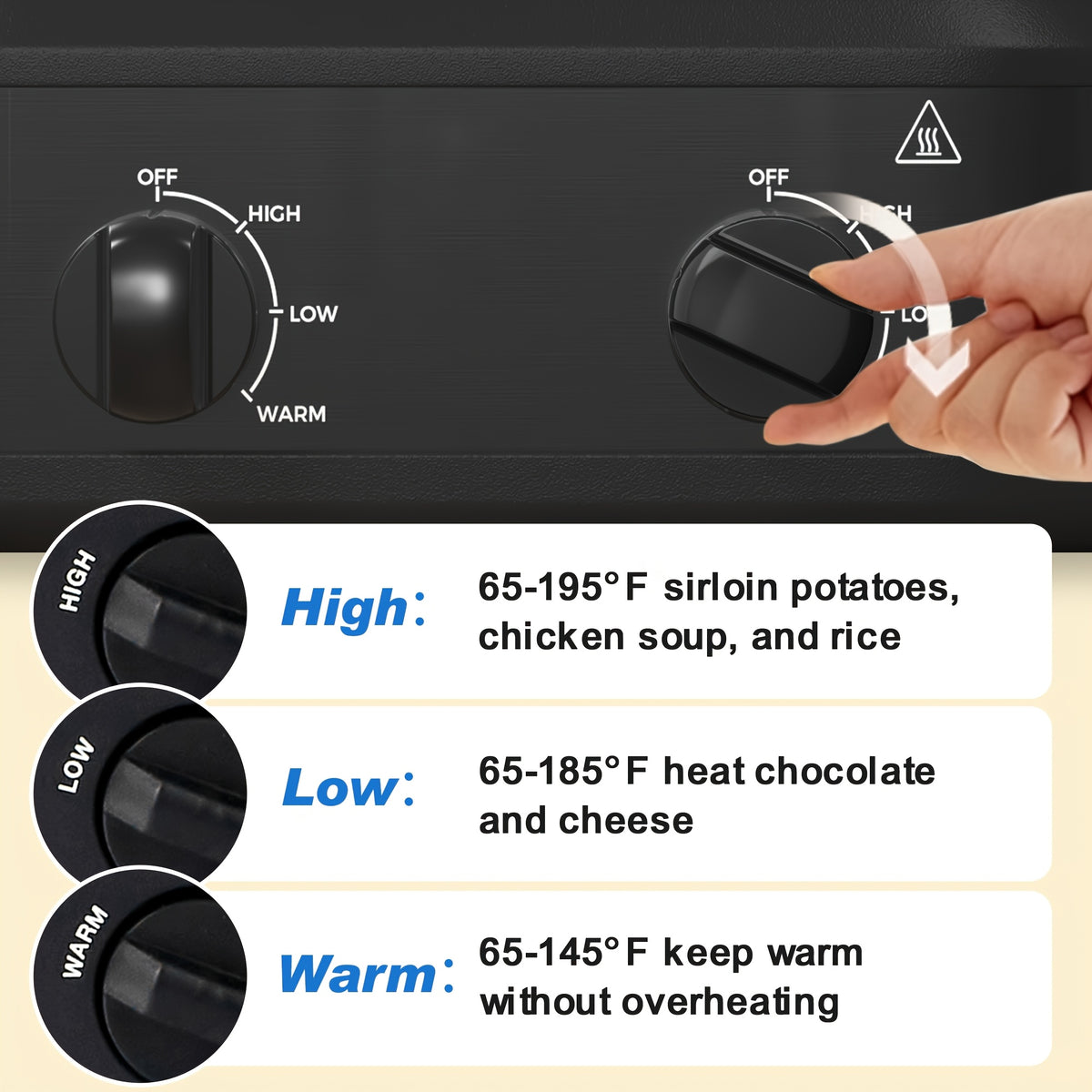 RoyalCraft 2*1.25QT Crockpot Slow Cooker Clearance, 2 Pot Crock Buffet Servers And Warmer, Dual Pot Oval Manual Slow Cooker with Adjustable Temp Removable Ceramic Pot, Stainless Steel