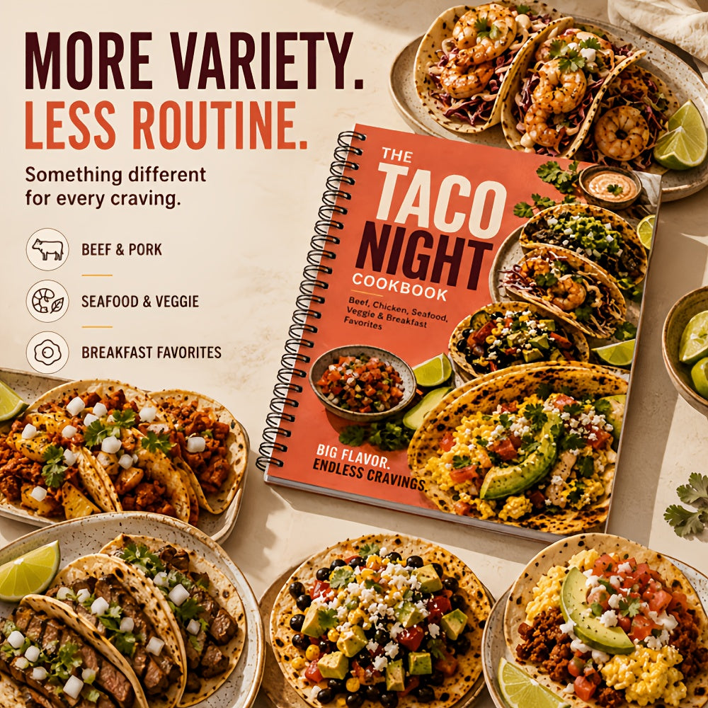 The Taco Night Cookbook – Easy for home Meal Planning Guide with More Dinner Variety, Less Mealtime Routine and More Enjoyable Taco Nights, Spiral-Bound Cookbook for Home Cooks, Family Meals and Casual Entertaining
