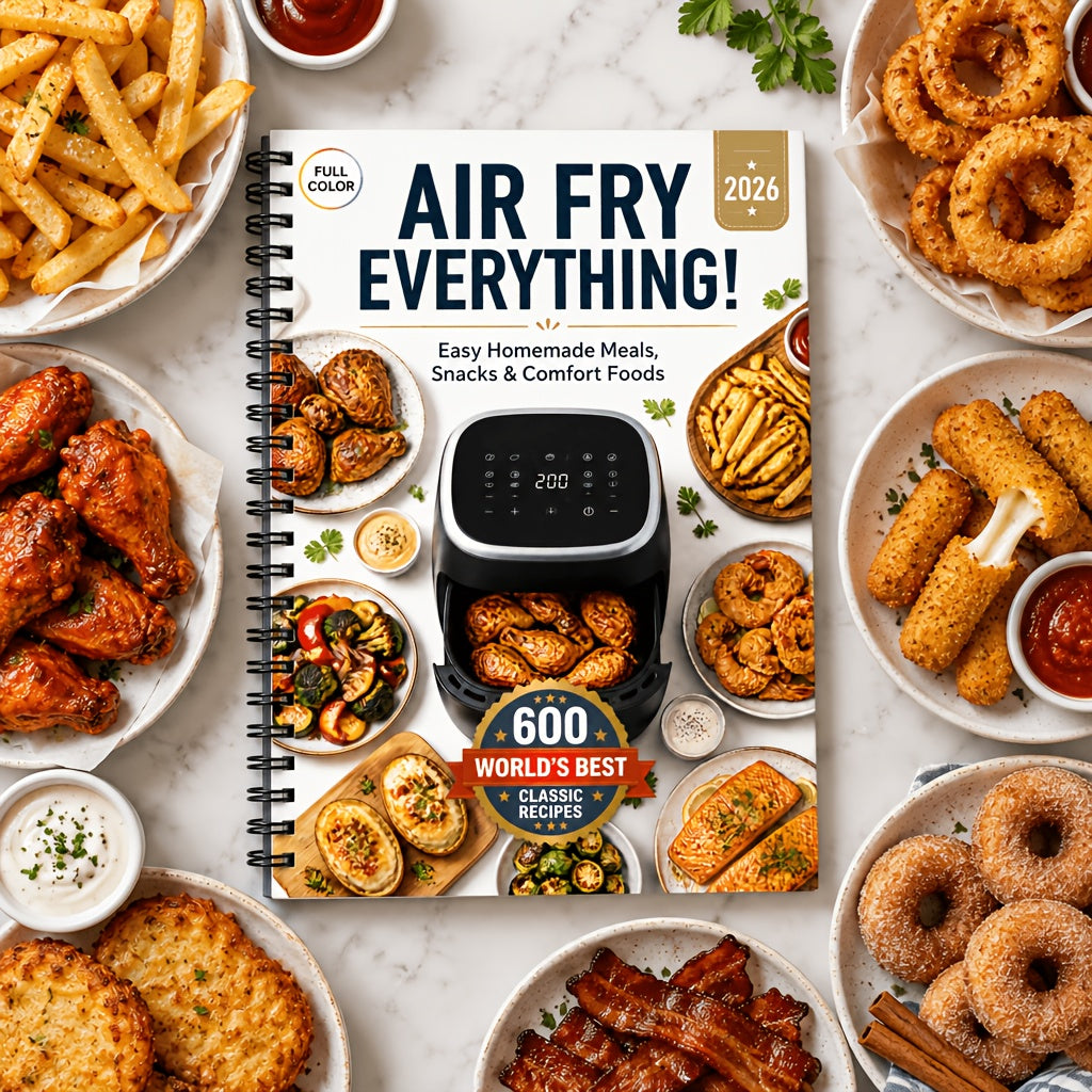 The Ultimate Air Fryer Cookbook for Beginners |A Complete Collection of 600 Easy Air Fryer Recipes Featuring Breakfast, Lunch, Dinner, Snacks, Desserts, Frozen Foods, Chicken, Beef, Seafood, Vegetables, One-Basket Meals, Meal Prep, Crispy Family