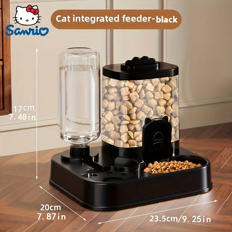 Official Sanrio Licensed Automatic Cat And Dog Water Dispenser with Food Bowl - 0.26-2.64 gal Multi-Capacity Battery-Free/Plug-In, Easy to Clean & Moisture-Resistant, Indoor/Outdoor Use