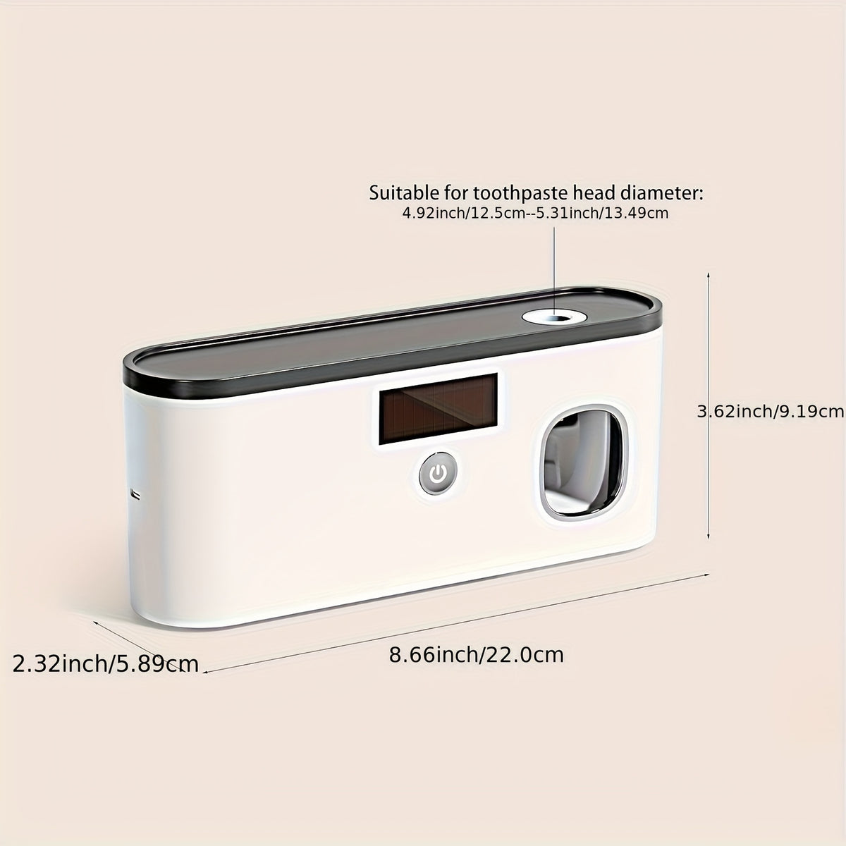 1pc Smart Toothbrush Holder, Bathroom Organizer with Automatic Toothpaste Dispenser - Wall-Mountable, 5-Slot Storage, Durable Plastic, USB Rechargeable Lithium Battery, Modern Bathroom Decor
