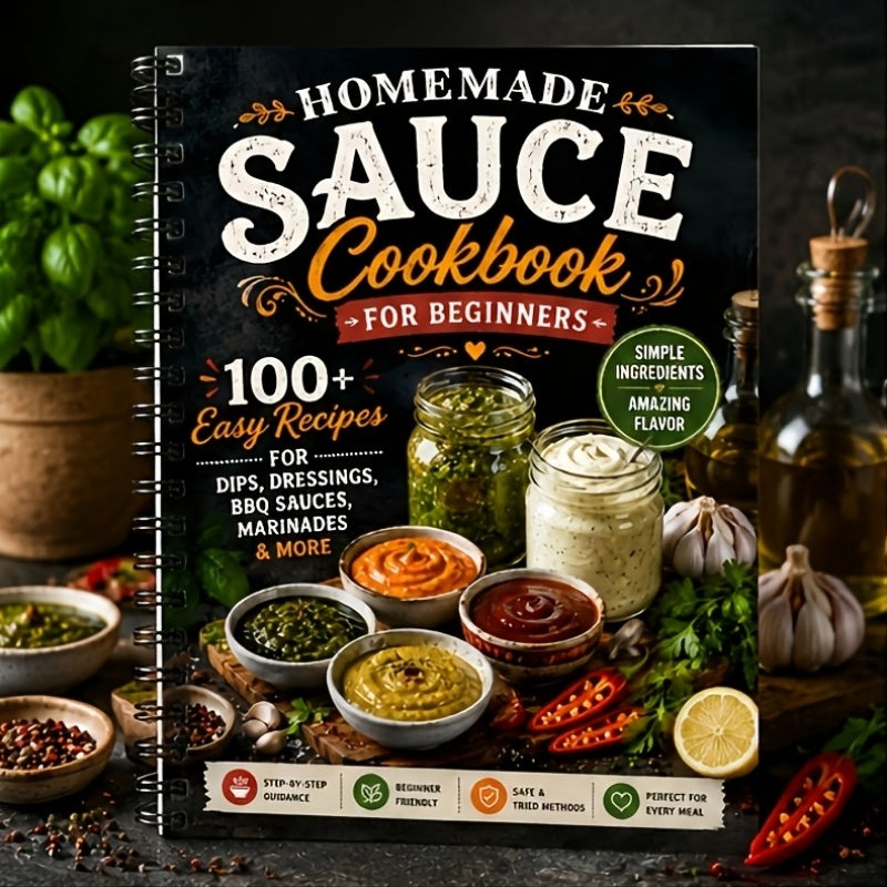 Homemade Sauce Cookbook for Beginners | 100+ Easy Recipes for Dips, Dressings, BBQ Sauces, Marinades & More
