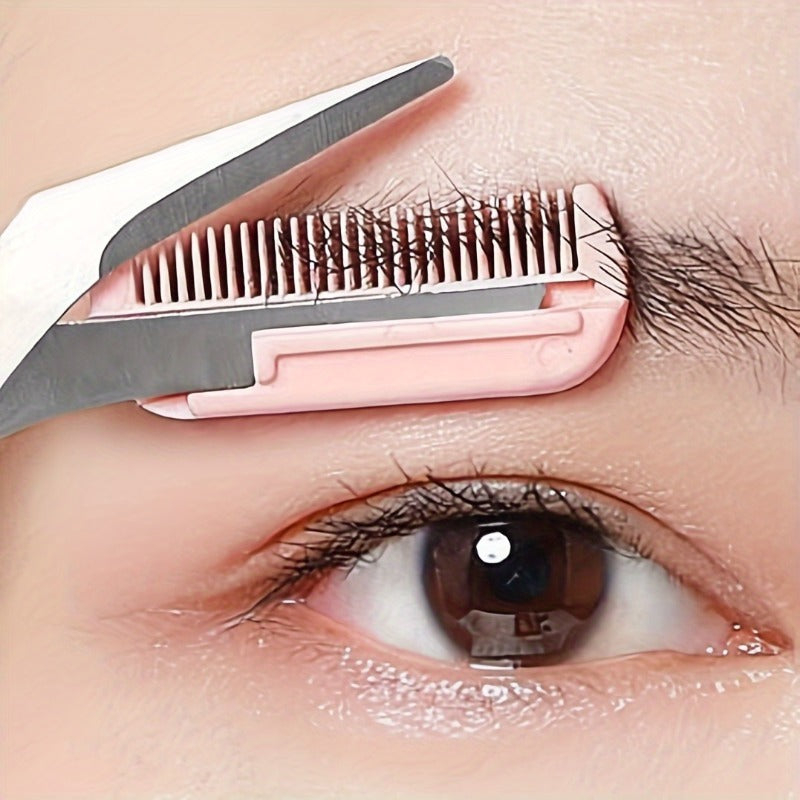 1. Stainless Steel Color Random Built-in Eyebrow Comb Scissors, Designed Specifically for Women, Precise and User-friendly, Made of Durable Materials, Are Ideal Beauty Tools and Excellent Gifts for Makeup Enthusiasts