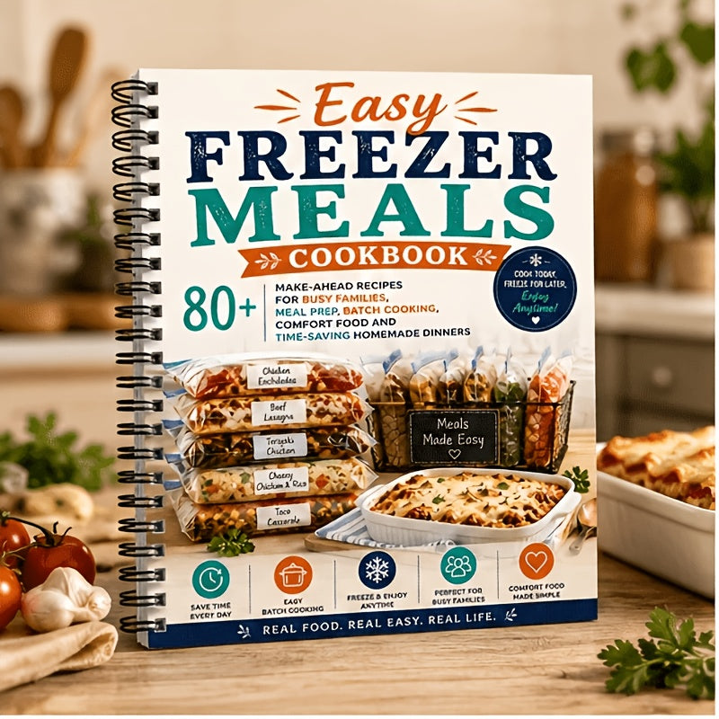 Easy Freezer Meals Cookbook 80+ Make-Ahead Recipes for Busy Families, Meal Prep, Batch Cooking, Comfort Food and Time-Saving Homemade Dinners