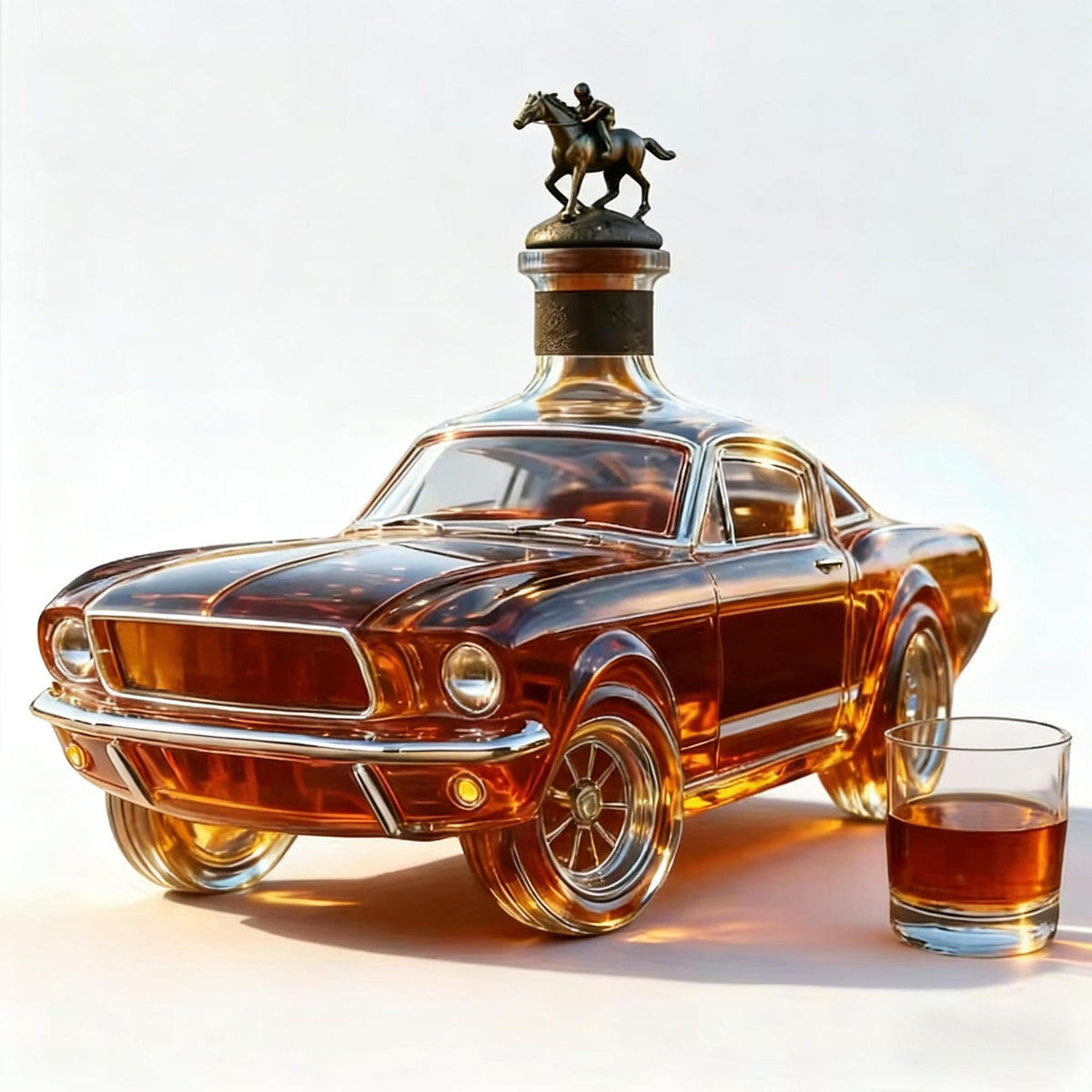 13.53oz Hand-blown Car-shaped Whiskey Bottle; Car Model Wine Decanter; Fun Transparent Wine Decanter; Whiskey Bottle.