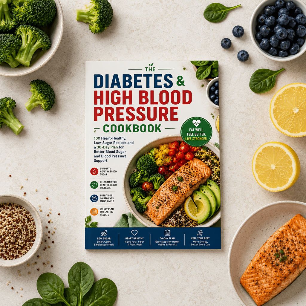 The Diabetes & High Blood Pressure Cookbook 100 Heart-Healthy, Low-Sugar Recipes and a 30-Day Plan for Better Blood Sugar and Blood Pressure Support
