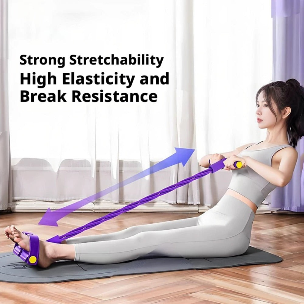 Multifunction Tension Rope,Elastic Yoga Pedal Puller Resistance Band, Tension Rope Fitness Equipment, for Abdomen/Waist/Arm/Leg Stretching Slimming Training (Purple)