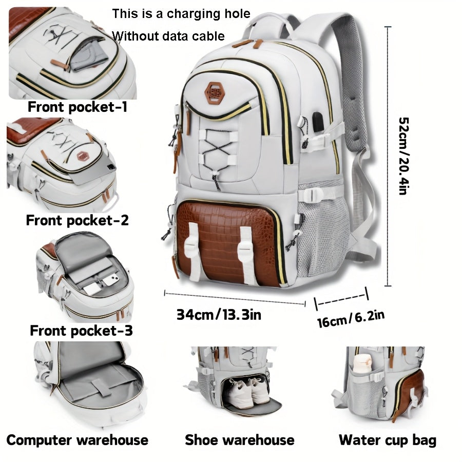 WEIXIER New Multifunctional Men's Fashion Backpack for Short Trips, Business Travel Bag with Multiple Pockets and Large Capacity, Laptop-Friendly, Stylish Casual Shoulder Bag, Commuter Bag, Overnight Stay Bag, Perfect for Students, Work, School