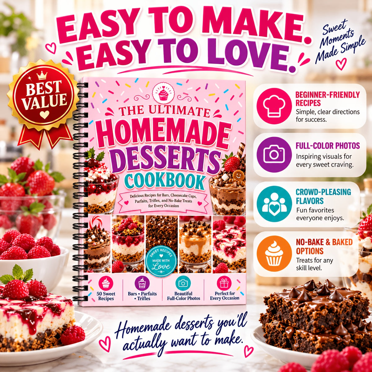 Small-Batch Cakes for Everyday Baking, Crispy Cookie Bars, Simple And Easy-To-Make Recipes for Everyday Snacks, Family Gatherings, And Get-Togethers with Friends