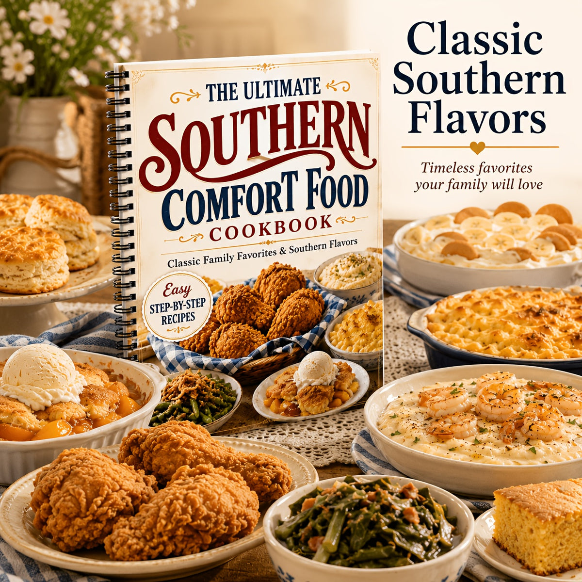 The Ultimate Southern Comfort Food Cookbook - Classic Family Favorites & Southern Flavors, Easy Step-by-Step Recipes for Homemade Family Meals
