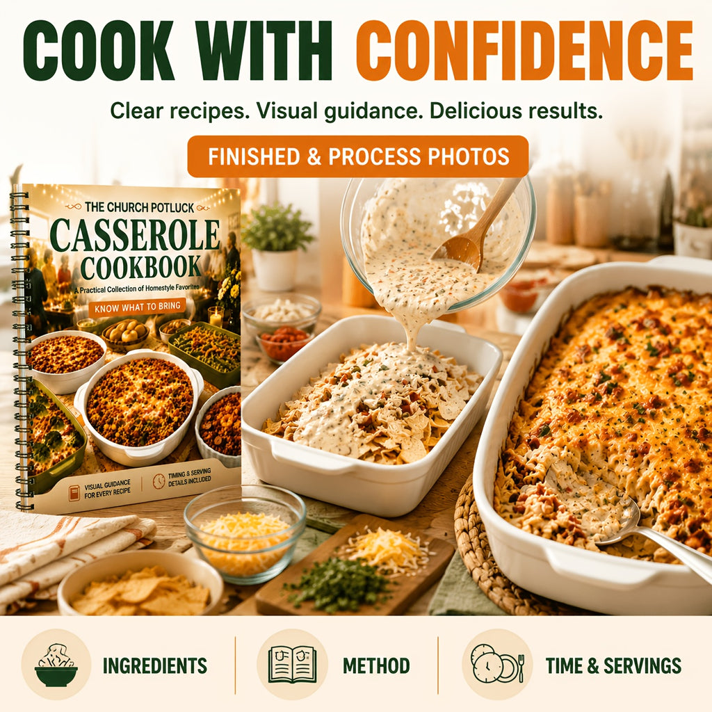 The Church Potluck Casserole Cookbook, A Practical Collection of Homestyle Favorites, Visual Guidance for Every Recipe with Timing & Serving Details
