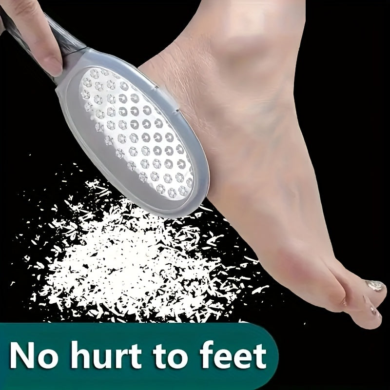 1pc Heavy-Duty Stainless Steel Professional Foot Remover & Foot File - Heavy/Thin Dead Exfoliator with Safety Guard, Handle & Peeler for Cracked Heels, Bunions - Home Pedicure/Epidural-Free Gift, Pedicure Tools for Feet, Faoot Massager