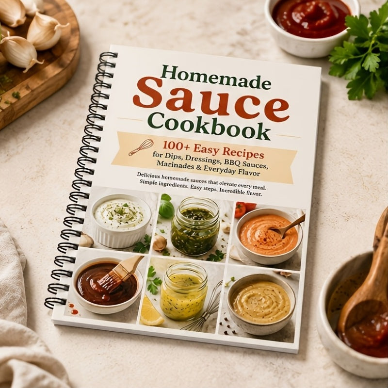 Homemade Sauce Cookbook |100+ Easy Recipes for Dips, Dressings, BBQ Sauces, Marinades & Everyday Flavor