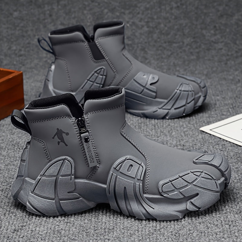 Men'S All-Season High-Top Casual Athletic Shoes, Comfortable Lining Breathable Lightweight Durable Strong Grip Outdoor Hiking Camping Mountaineering Street Multifunctional New Year Christmas Valentine'S Day Gift *77765