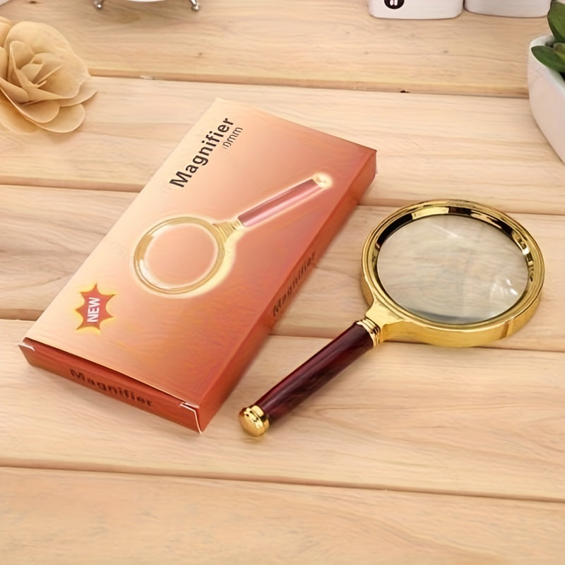 1pc Metal Magnifying Glass, 50x High Definition Handheld Loupe for Reading, Science Experiments, Sunlight Fire Starting & Jewelry/Insects/Plant Observation
