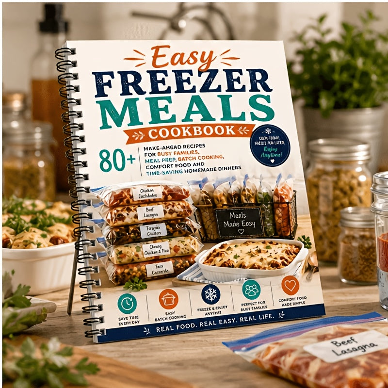 Easy Freezer Meals Cookbook 80+ Make-Ahead Recipes for Busy Families, Meal Prep, Batch Cooking, Comfort Food and Time-Saving Homemade Dinners