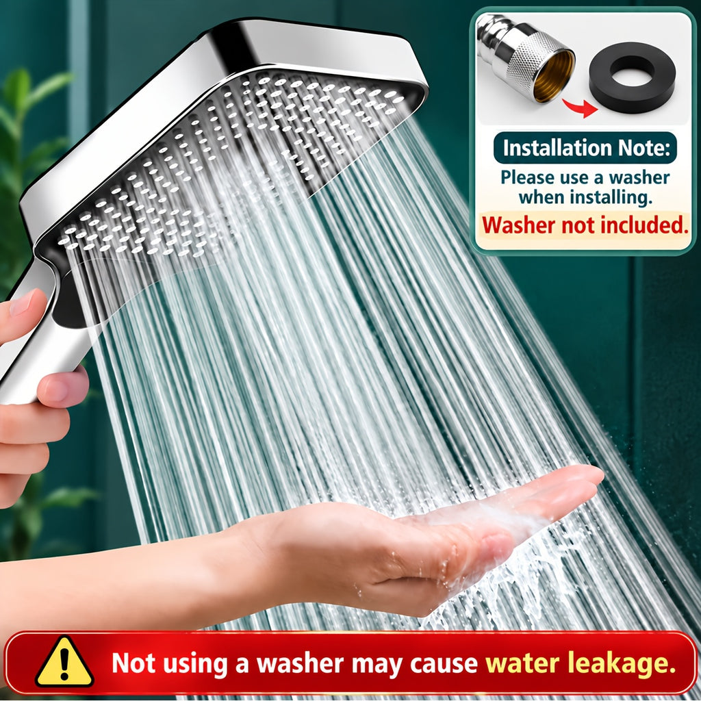 Large Area Shower Nozzle Silver Head, 3 Adjustable Modes, High-quality High-pressure Water-saving Water Flow Shower Faucet, Nozzle, Bathroom Accessories Only Used for Shower or Bathtub,for Shower Use Only, Christmas/Halloween Gift Decoration