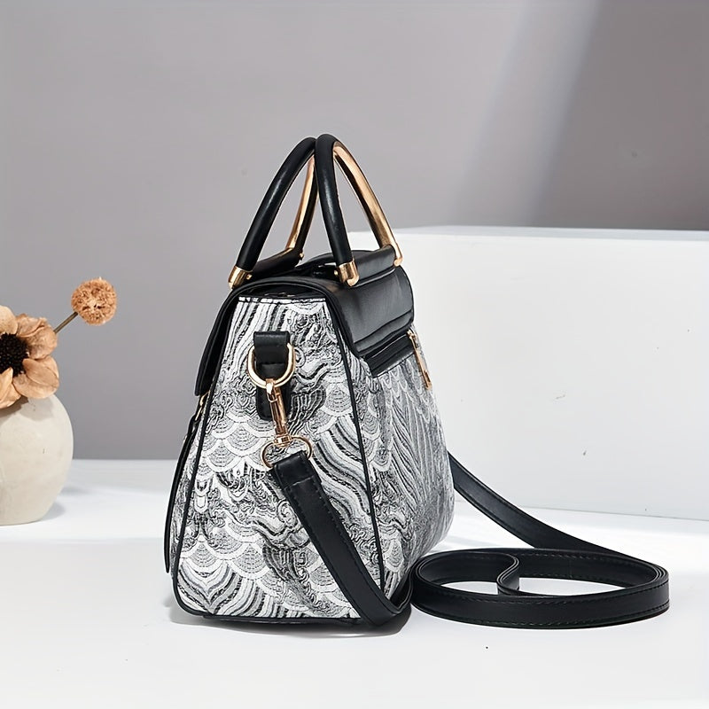 Premium Texture New Women'S Bag Light Luxury Fashion Printed Women'S Practical Handbag Internet Celebrity Trendy Mature Single Shoulder Bag Crossbody Bag