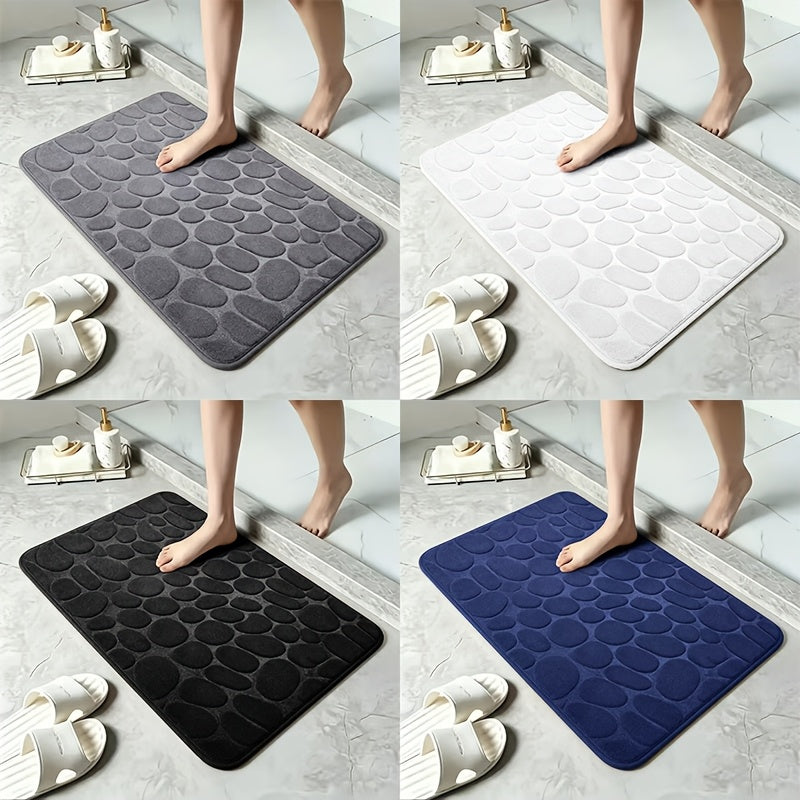 Coral Non-slip Bathroom Mat with PVC Backing for Anti-slip and Water Absorption. Suitable for Bathroom Entrances, Bathrooms, and Bedrooms. Machine Washable with a Plush Velvet Design