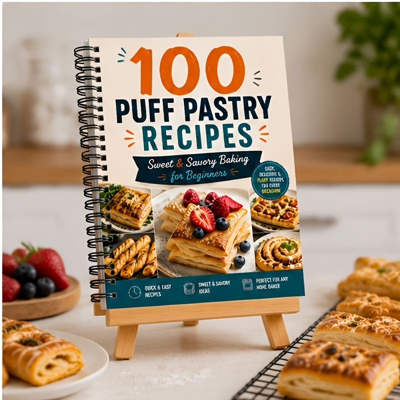 100 Puff Pastry Recipes Cookbook | Easy Sweet & Savory Baking Recipes for Beginners, Flaky Desserts, Appetizers, Breakfast Pastries, Party Foods & Family Favorites